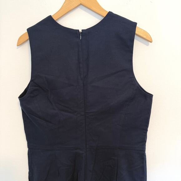 Everlane The Structured Cotton Jumpsuit In Navy Blue Size 8 New - Picture 8 of 12